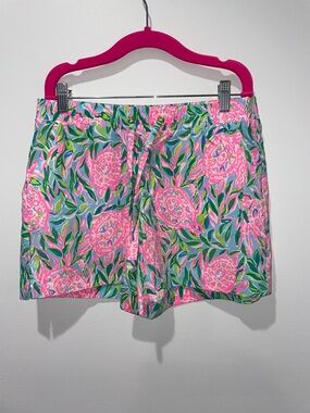 Lilly Pulitzer Pink Floral Drawstring Women's Flowy Shorts